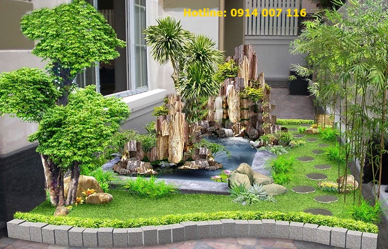Thiết kế thi công tiểu cảnh sân vườn tại Bắc Giang